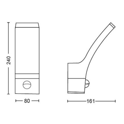 Philips - LED Vonkajšie nástenné svietidlo so senzorom SPLAY LED/3,8W/230V IP44