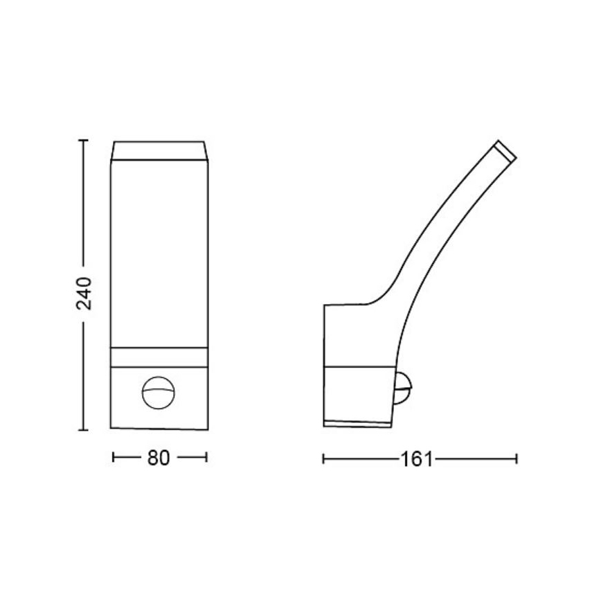 Philips - LED Vonkajšie nástenné svietidlo so senzorom SPLAY LED/3,8W/230V IP44