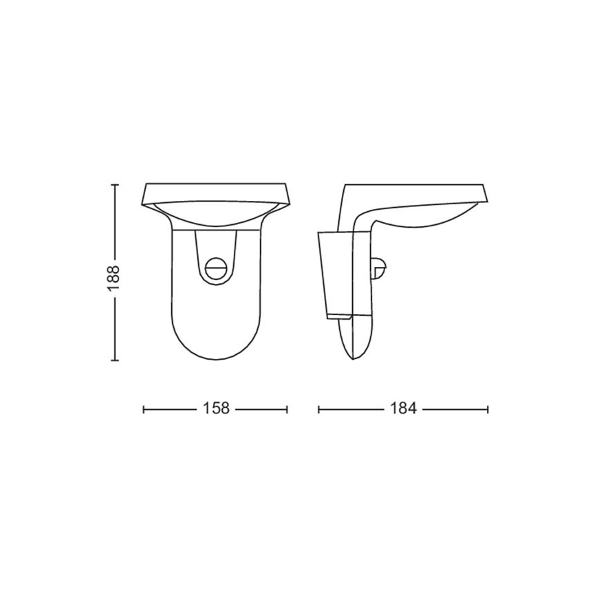 Philips - LED Vonkajšie nástenné svietidlo so senzorom LED/9W/230V 4000K IP44