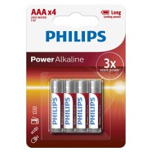 Philips LR03P4B/10 - 4 ks Alkalická batéria AAA POWER ALKALINE 1,5V