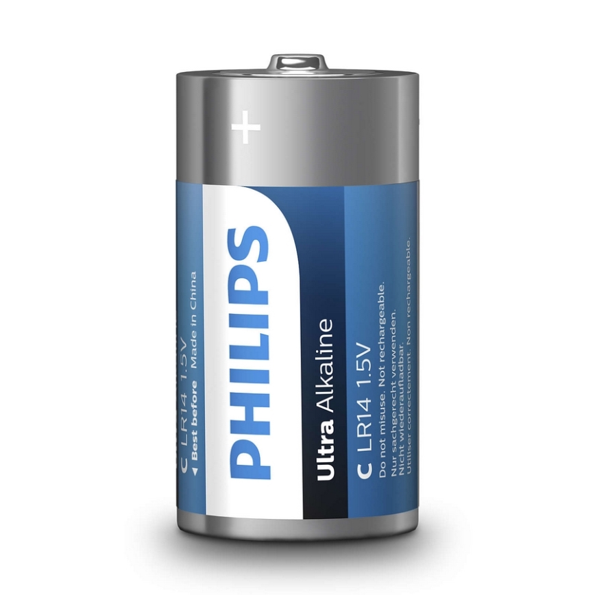 Philips LR14E2B/10 - 2 ks Alkalická batéria C ULTRA ALKALINE 1,5V