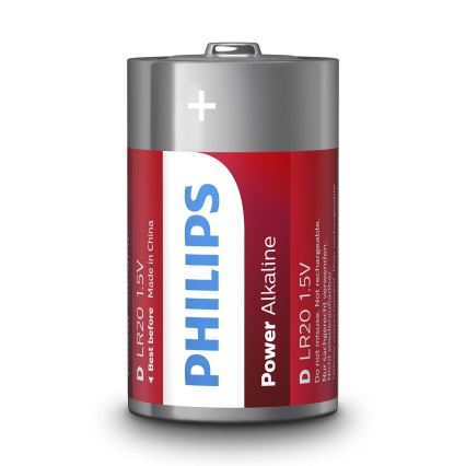 Philips LR20P2B/10 - 2 ks Alkalická batéria D POWER ALKALINE 1,5V