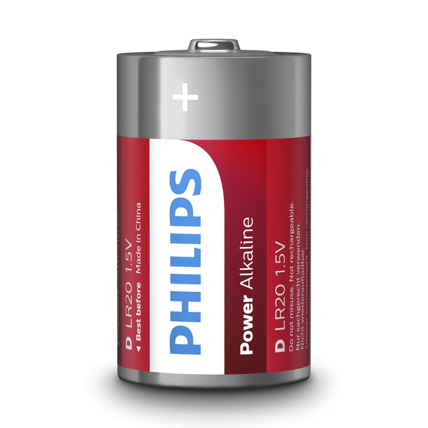 Philips LR20P2B/10 - 2 ks Alkalická batéria D POWER ALKALINE 1,5V