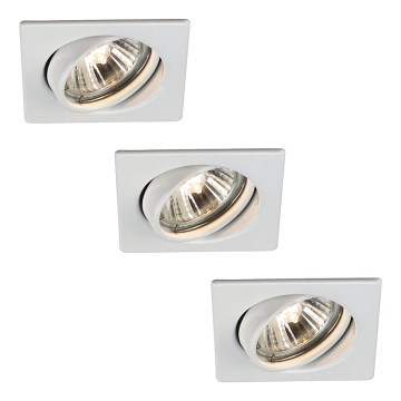 Philips Massive 59323/31/10 - SADA 3x Kúpeľňové podhľadové svietidlo QUARTZ 3xGU10/50W/230V