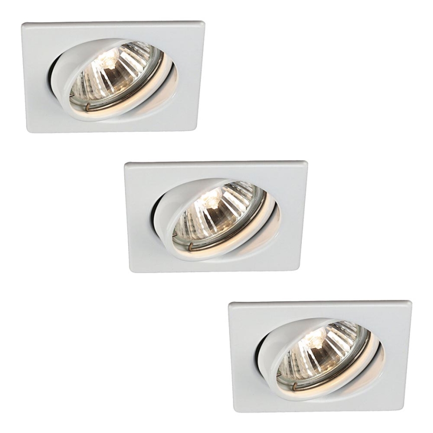 Philips Massive 59323/31/10 - SADA 3x Kúpeľňové podhľadové svietidlo QUARTZ 3xGU10/50W/230V