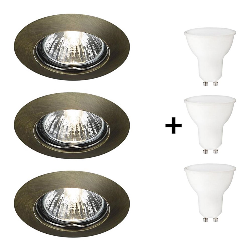 Philips Massive 59393/06/10 - SADA 3xLED Podhľadové svietidlo 3xGU10/6W+3xGU10/50W/230V