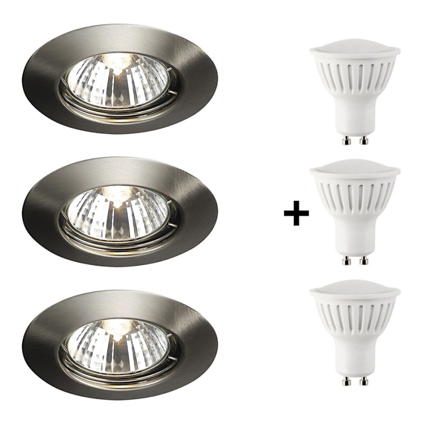 Philips Massive 59393/17/10 - SADA 3xLED Downlight ALPHA 3xGU10/7W+3xGU10/50W/230V