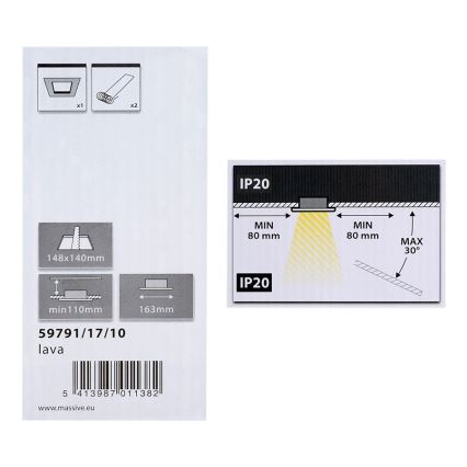 Philips Massive 59791/17/10 - LAVA Downlight 2xE27/14W/230V