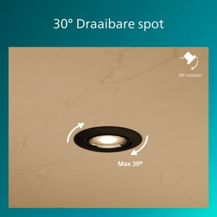 Philips - Podhľadové svietidlo PERIDOT 1xGU10/7W/230V čierne