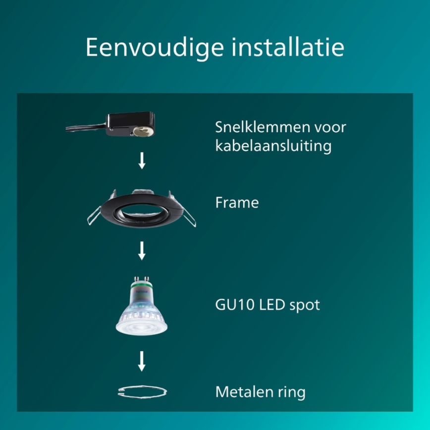 Philips - Podhľadové svietidlo PERIDOT 1xGU10/7W/230V čierne