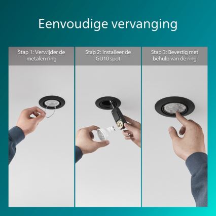 Philips - Podhľadové svietidlo PERIDOT 1xGU10/7W/230V čierne