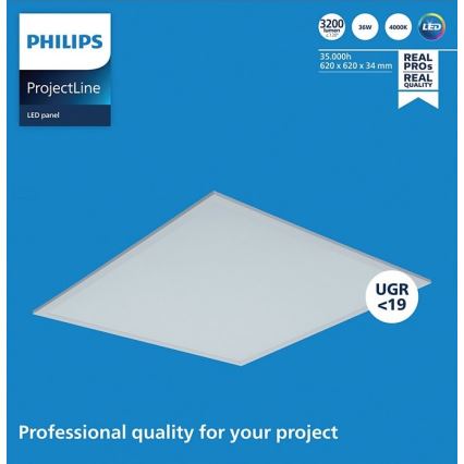 Philips - Podhľadový LED panel PROJECTLINE LED/36W/230V 62x62 cm