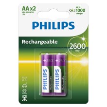 Philips R6B2A260/10 - 2 ks Nabíjacia batéria AA MULTILIFE NiMH/1,2V/2600 mAh