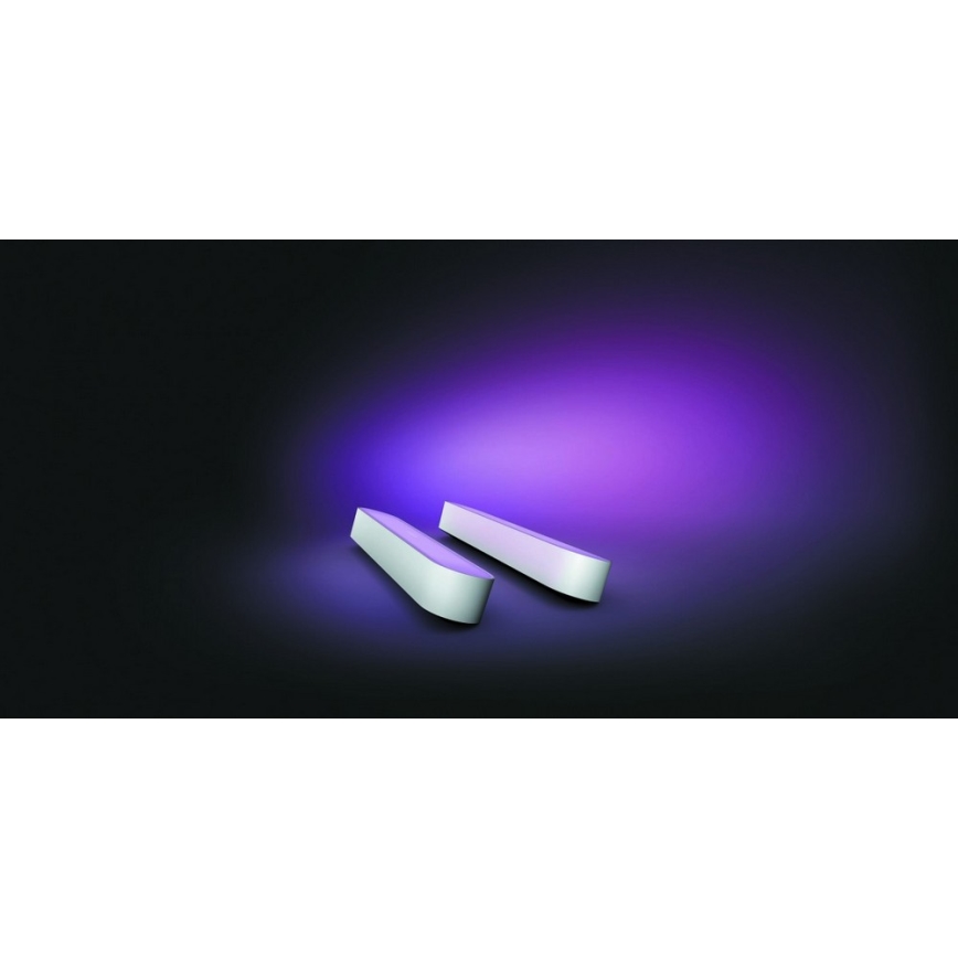 Philips 78202/1E/P7  - SADA 2x LED RGB Stmievateľná stolná lampa HUE WHITE AND COLOR AMBIANCE LED/6W/230V biela