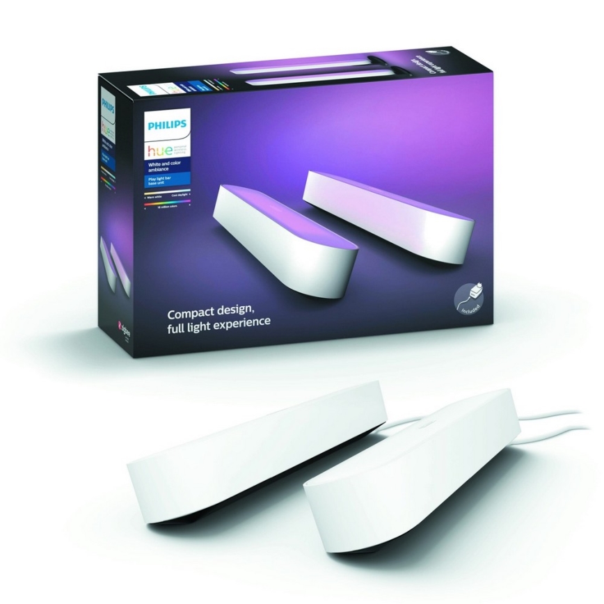 Philips 78202/1E/P7  - SADA 2x LED RGB Stmievateľná stolná lampa HUE WHITE AND COLOR AMBIANCE LED/6W/230V biela