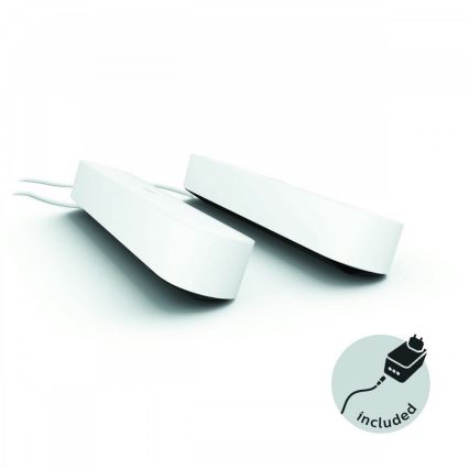 Philips 78202/1E/P7  - SADA 2x LED RGB Stmievateľná stolná lampa HUE WHITE AND COLOR AMBIANCE LED/6W/230V biela