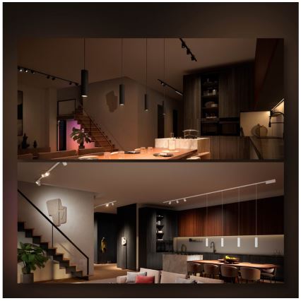 Philips - SADA 3x stmievateľných LED RGB lustrov na lanku do lištového systému Hue PERIFO LED RGB/15,6W/230V 2000-6500K