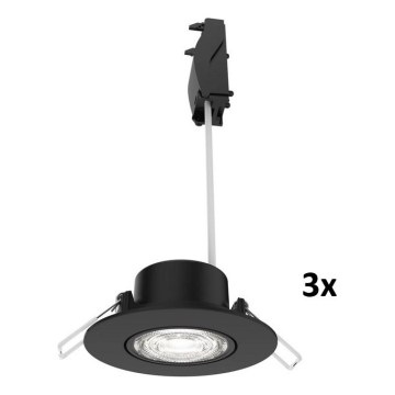 Philips - SADA 3 ks stmievateľných podhľadových svietidiel CILANTRO LED/5W/230V 4000K čierne