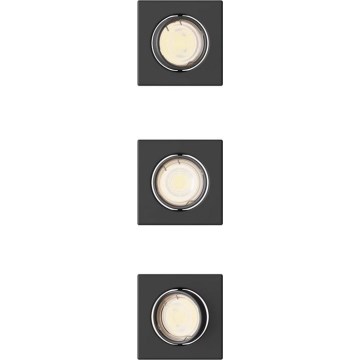 Philips - SADA 3 ks zabudovateľných svietidiel PERIDOT 1xGU10/7W/230V čierna