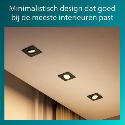 Philips - SADA 3 ks zabudovateľných svietidiel PERIDOT 1xGU10/7W/230V čierna