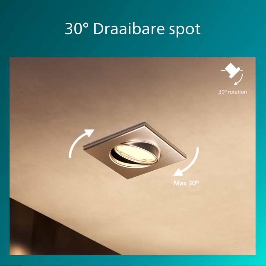 Philips - SADA 3 ks zapustených svietidiel PERIDOT 1xGU10/7W/230V strieborná