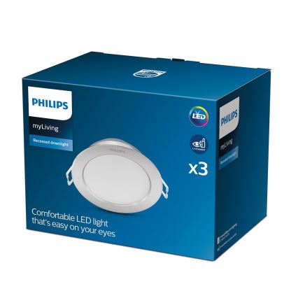 Philips - SADA 3x LED Podhľadové svietidlo LED/3,5W/230V 2700K