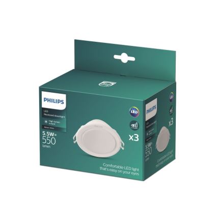 Philips - SADA 3x LED Podhľadové svietidlo MESON LED/5,5W/230V 4000K