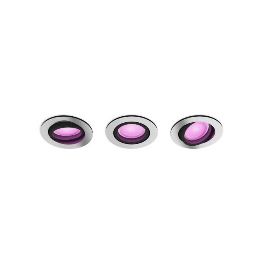 Philips - SADA 3x LED RGB Stmievateľné podhľadové svietidlo Hue CENTURA 1xGU10/5,7W/230V