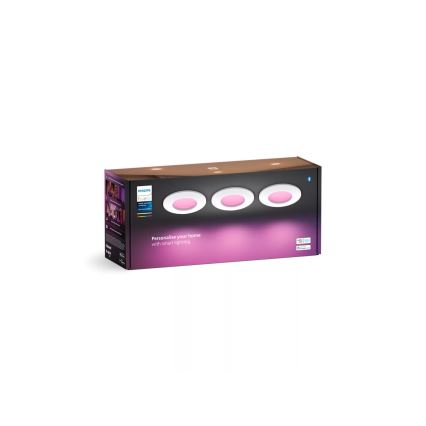 Philips - SADA 3x LED RGBW Stmievateľné kúpeľňové podhľadové svietidlo Hue SLIM LED/8,3W/230V IP44 2000-6500K