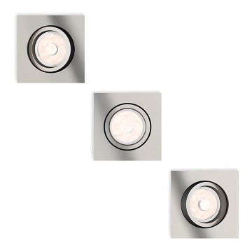 Philips - SADA 3x LED RGBW stmievateľné podhľadové svietidlo DONEGAL 3xGU10/4,8W/230V + diaľkové ovládanie