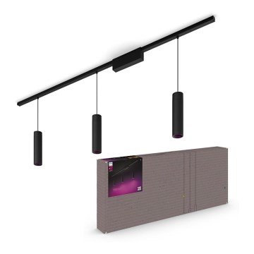 Philips - SADA 3x LED RGBW stmievateľné závesné svietidlá na lankách pre lištový systém Hue PERIFO LED/15,6W/230V 2000-6500K