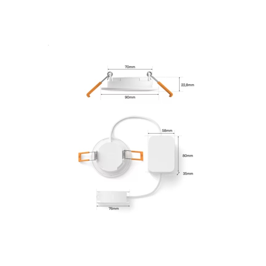 Philips - SADA 3x LED RGBW Stmievateľné kúpeľňové zapustené stropné svietidlo Hue SLIM LED/8,3W/230V 1000-20000K biela P44