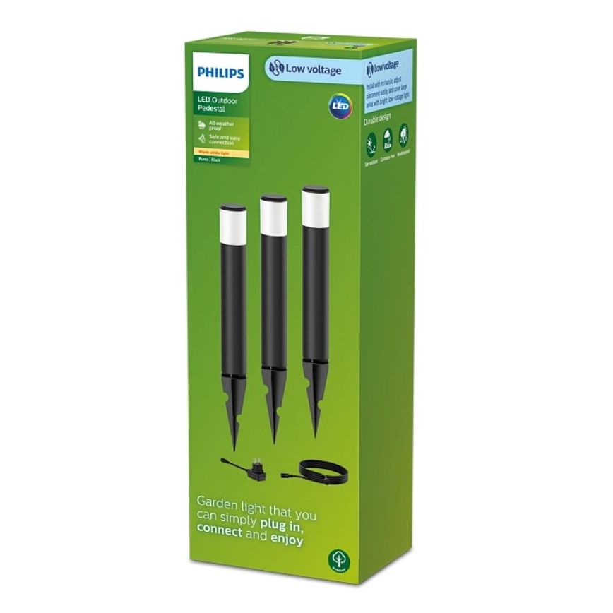 Philips - SADA 3x LED Vonkajšia lampa PUREX LED/1,5W/24/230V IP44