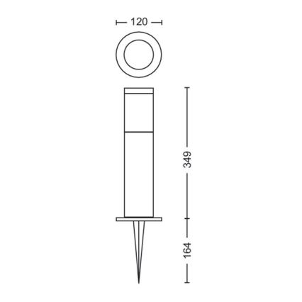 Philips - SADA 3x LED Vonkajšia lampa GARDENLINK LED/24W/230V 2700K IP44