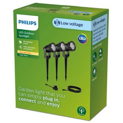 Philips - SADA 3x LED Vonkajšie bodové svietidlo CAPER LED/1,5W/24/230V IP44
