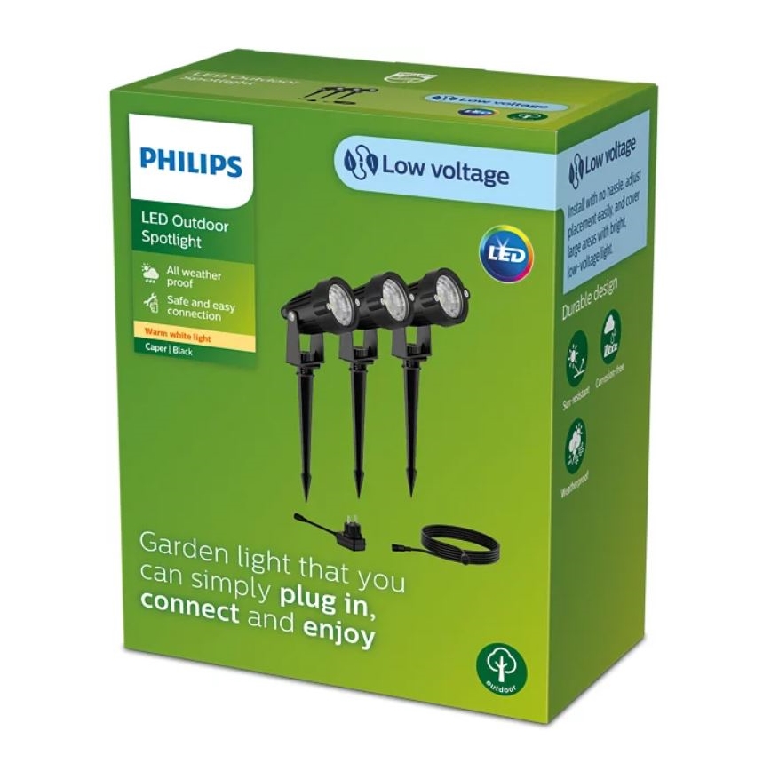 Philips - SADA 3x LED Vonkajšie bodové svietidlo CAPER LED/1,5W/24/230V IP44