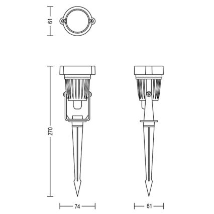Philips - SADA 3x LED Vonkajšie bodové svietidlo CAPER LED/1,5W/24/230V IP44