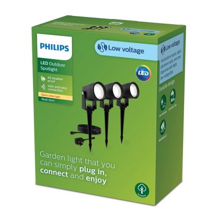 Philips - SADA 3x LED Vonkajšie svietidlo GARDENLINK REUEL LED/1,5W/230V 2700K IP44