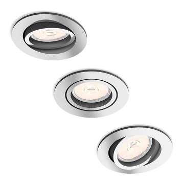 Philips - SADA 3x Podhľadové svietidlo 1xGU10/5,5W/230V lesklý chróm