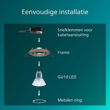 Philips - SADA 3x Podhľadové svietidlo PERIDOT 1xGU10/7W/230V strieborná