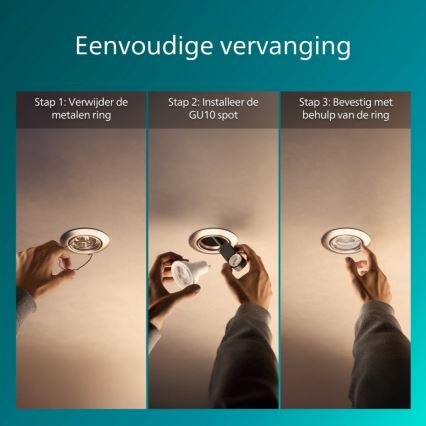 Philips - SADA 3x Podhľadové svietidlo PERIDOT 1xGU10/7W/230V strieborná