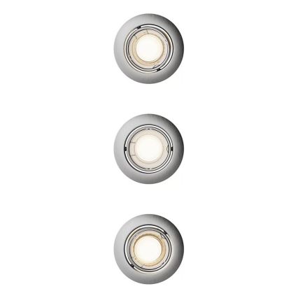 Philips - SADA 3x Podhľadové svietidlo PERIDOT 1xGU10/7W/230V strieborná