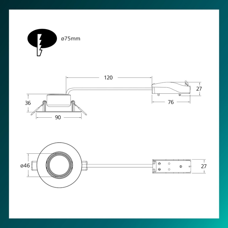 Philips - Sada 3× stmievateľných podhľadových svietidiel CILANTRO LED/5W/230V 2700K biela