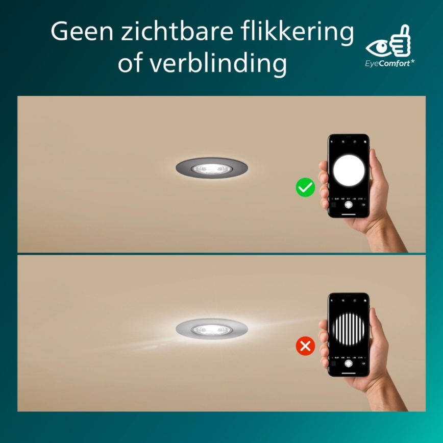 Philips - SADA 3 ks stmievateľných podhľadových svietidiel CILANTRO LED/5W/230V 4000K čierne