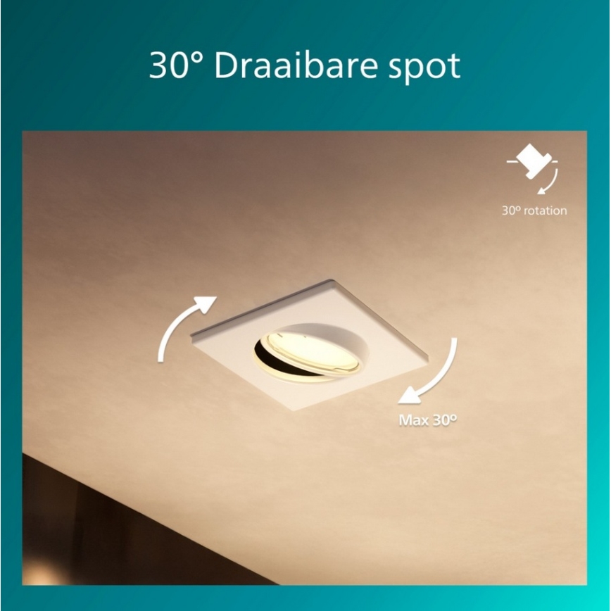 Philips - SADA 3x Zapustené stropné svietidlo PERIDOT 1xGU10/7W/230V biela