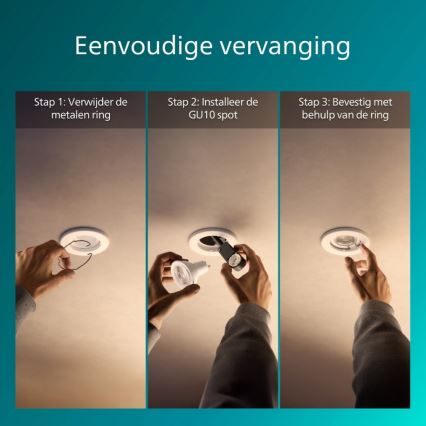 Philips - Sada 3x zapustené stropné svietidlo PERIDOT 1xGU10/7W/230V biela