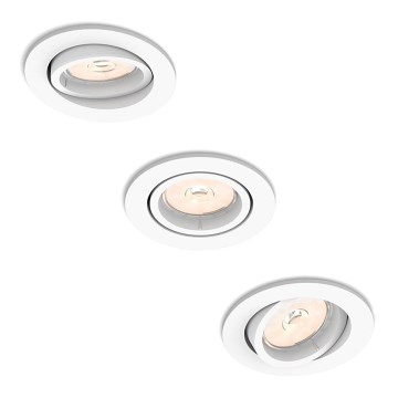 Philips - SADA 3x zapustené svietidlo PERIDOT 1xGU10/7W/230V biela