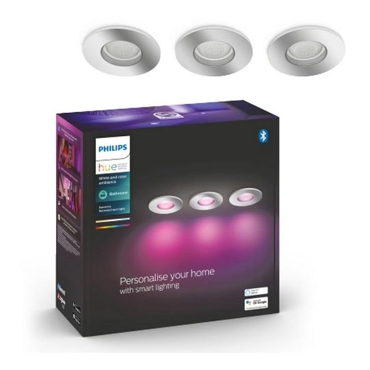 Philips - SADA 3xLED RGB Stmievateľné podhľadové svietidlo Hue XAMENTO 1xGU10/5,7W/230V IP44 2000-6500K