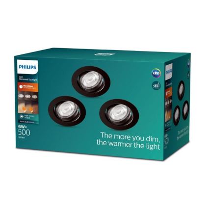 Philips - SADA 3xLED Stmievateľné podhľadové svietidlo IMPALA Warm Glow LED/6W/230V 2200-2700K