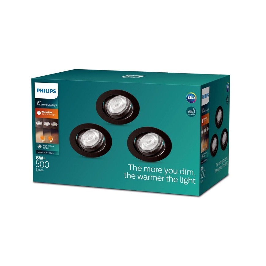 Philips - SADA 3xLED Stmievateľné podhľadové svietidlo IMPALA Warm Glow LED/6W/230V 2200-2700K